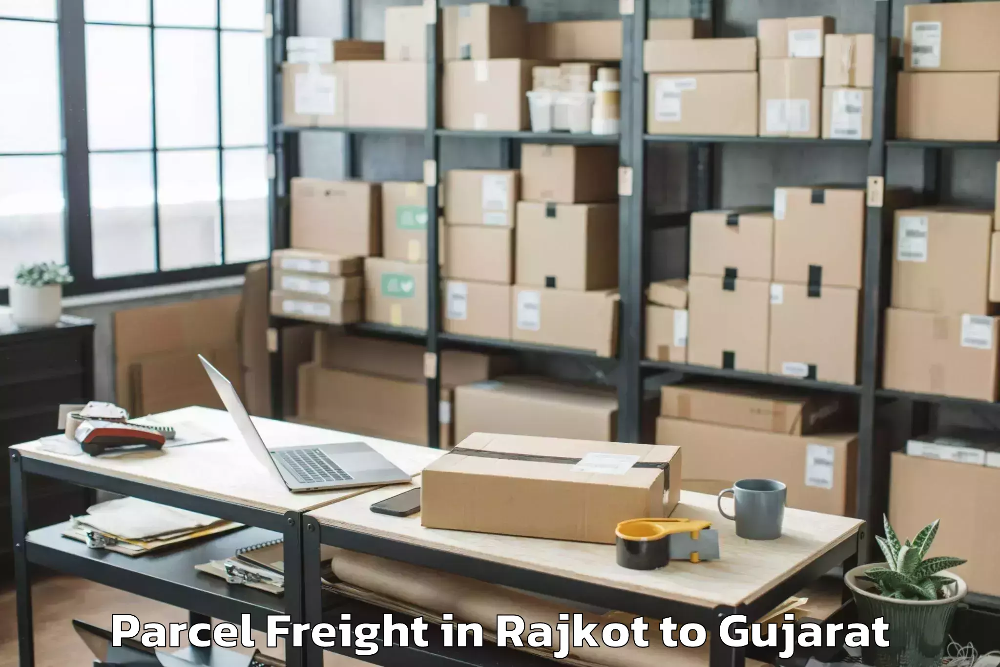 Quality Rajkot to Malpur Parcel Freight